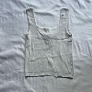 SHEIN White Sleeveless Fitted Crop Tank Top